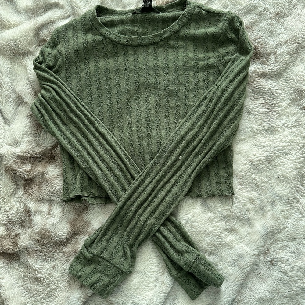Forever 21 Olive Textured Knit Top